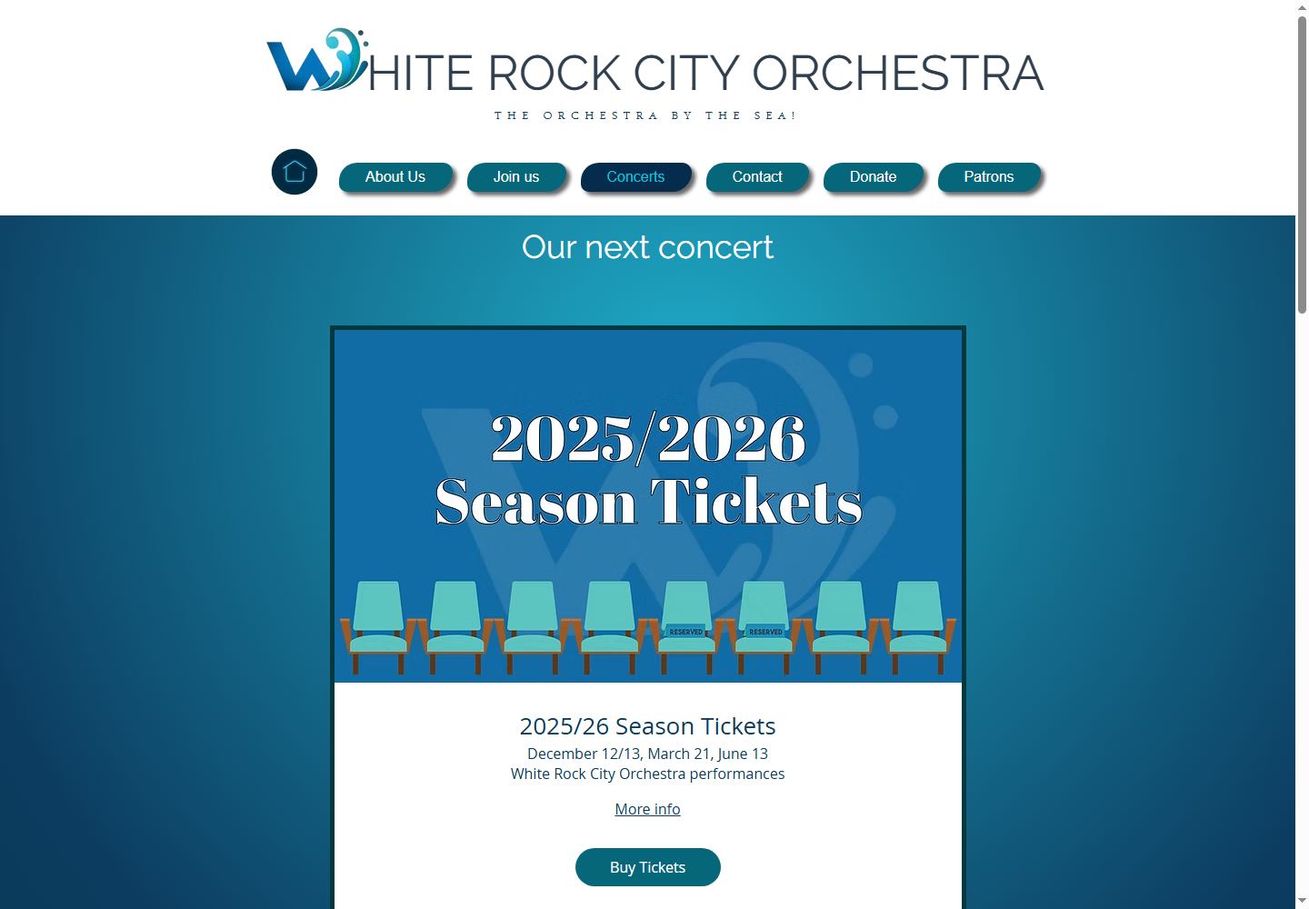 Original orchestra concert page and season-ticket graphic